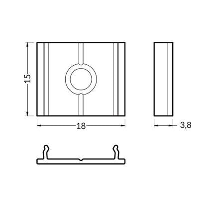 Halterungen X / Wand / Deckenhalter für unsere Alu Profile  "-10", 2 Stück
