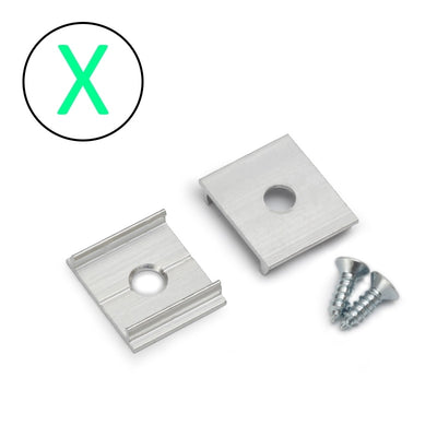Halterungen X / Wand / Deckenhalter für unsere Alu Profile  "-10", 2 Stück