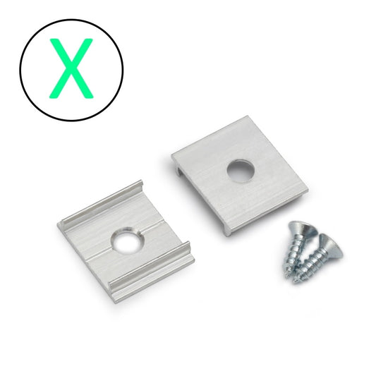Halterungen X / Wand / Deckenhalter für unsere Alu Profile  "-10", 2 Stück