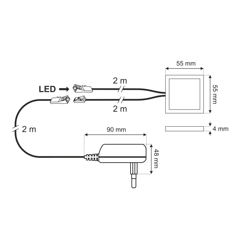 LED Berührungsschalter durch Holz bis 38mm mit Trafo 12V / 36W Ein /Ausschalten