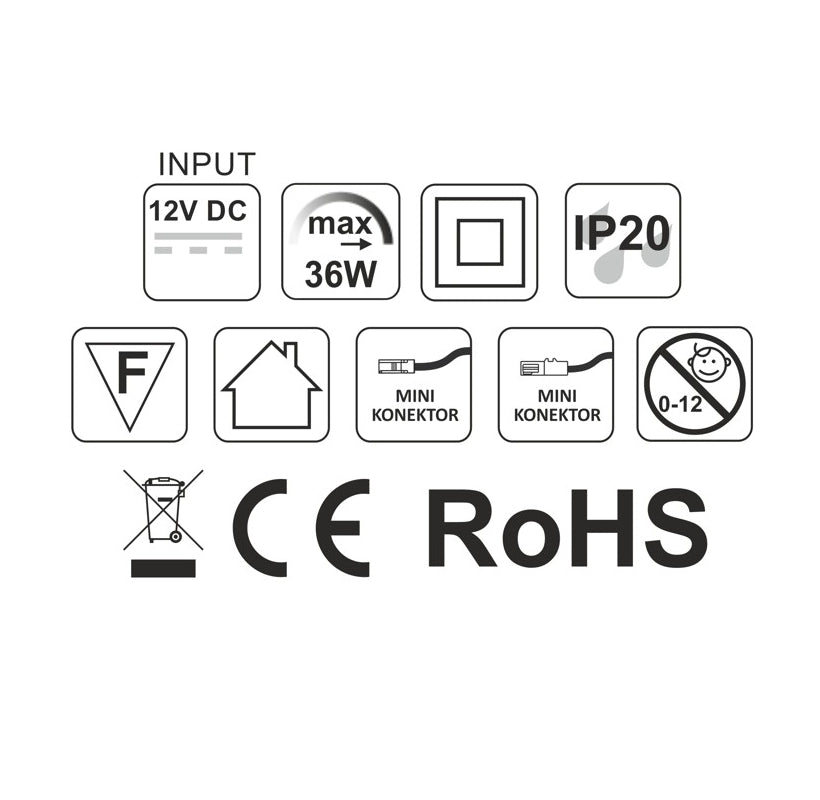 LED Berührungsschalter durch Holz bis 38mm mit Trafo 12V / 36W Ein /Ausschalten