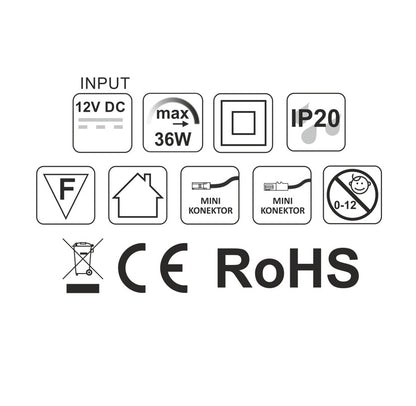 LED Berührungsschalter durch Holz bis 38mm mit Trafo 12V / 36W Ein /Ausschalten