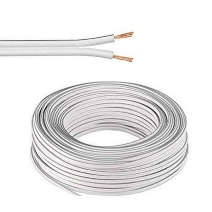 5-100m LED Kabel Zwillingslitze 2x 0,75mm² weiß 2 adrig Litze Leitung