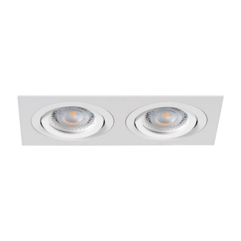 2er Einbaurahmen MR16/GU10 schwenkbar "SEIDY CT-DTL250-W/M" 2x 80mm DA in weiß
