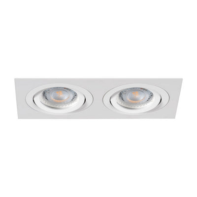 2er Einbaurahmen MR16/GU10 schwenkbar "SEIDY CT-DTL250-W/M" 2x 80mm DA in weiß