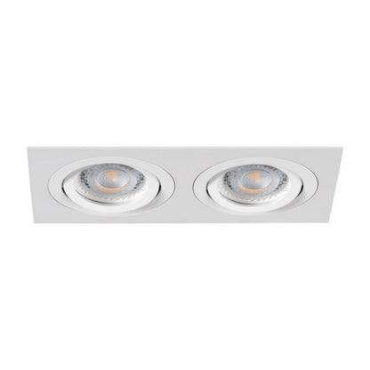 2er Einbaurahmen MR16/GU10 schwenkbar "SEIDY CT-DTL250-W/M" 2x 80mm DA in weiß