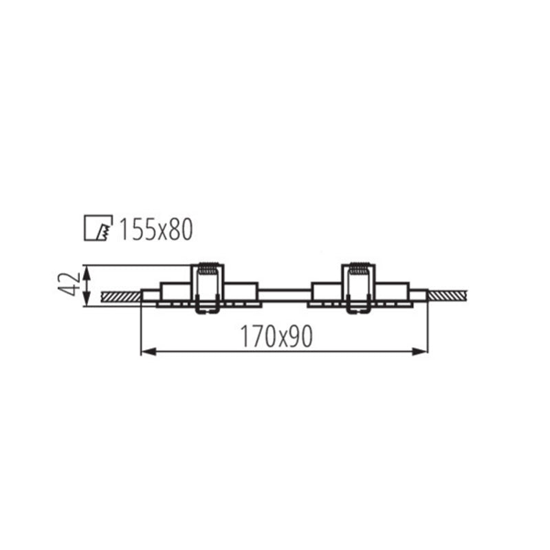 2er Einbaurahmen MR16/GU10 schwenkbar "SEIDY CT-DTL250-W/M" 2x 80mm DA in weiß