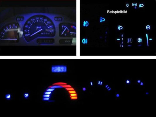 Blaues LED Komplettset Ford Puma Escort (Tacho,Heizung,Uhr,Schalter)