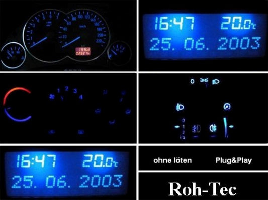 LED Komplettset Armaturenbeleuchtung Opel Astra F (blau, rot, grün, weiß)