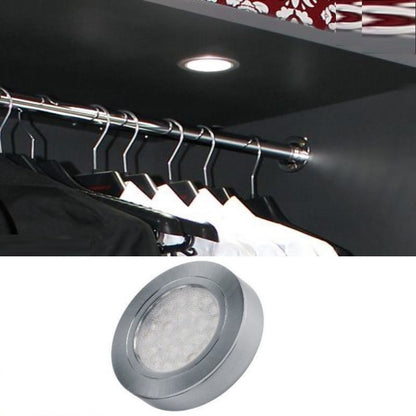 LED AUFBAU OVAL Möbel /Unterbauleuchte, Silber gebürstet, warmweiß(3000k) 12V/2W