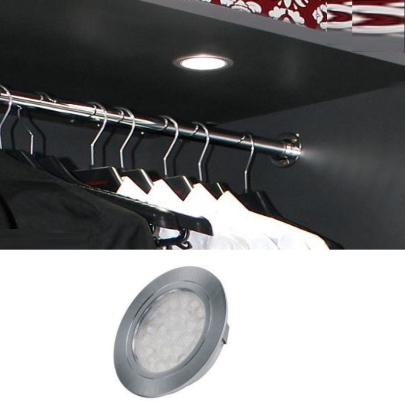 LED Einbau Möbelleuchte OVAL Alu gebürstet Set mit 1-6 Leuchten Schalter + Trafo