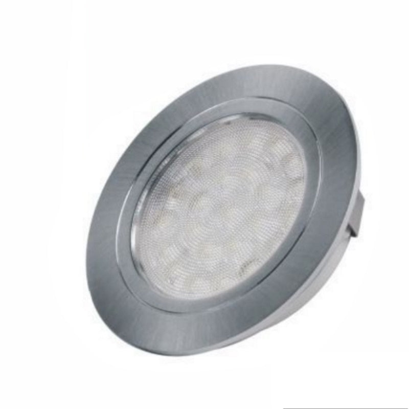LED Einbau Möbelleuchte OVAL Alu gebürstet Set mit 1-6 Leuchten Schalter + Trafo