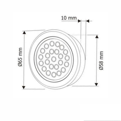 LED EINBAU Möbel/Unterbauleuchte OVAL Silber gebürstet, kalt weiß (6000K) 12V/2W