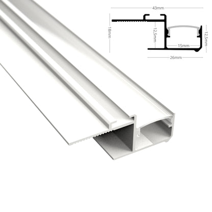 ALU Trockenbau Profil Leiste LICHTFUGE-15 weiß Rigips für Led Streifen 1m 2m