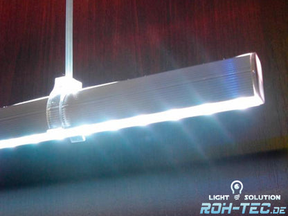 2m ALU RUND Profil für LED Streifen mit opaler Abdeckung (2 Seiten)