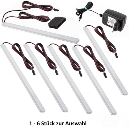 LED Aufbau/Unterbau Lichtleiste + Touch, Set mit 1-6 Leuchten, LED Trafo