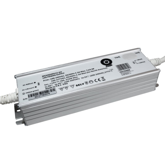 LED Trafo Netzteil aktive PFC Funktion 12V 216W 18A MM (MCHQ240V12-GE) IP67