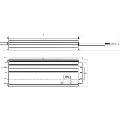 LED Trafo / Netzteil justierbar mit PFC 24V 320W 13,3A (MCHQ320V24GA) MM IP65