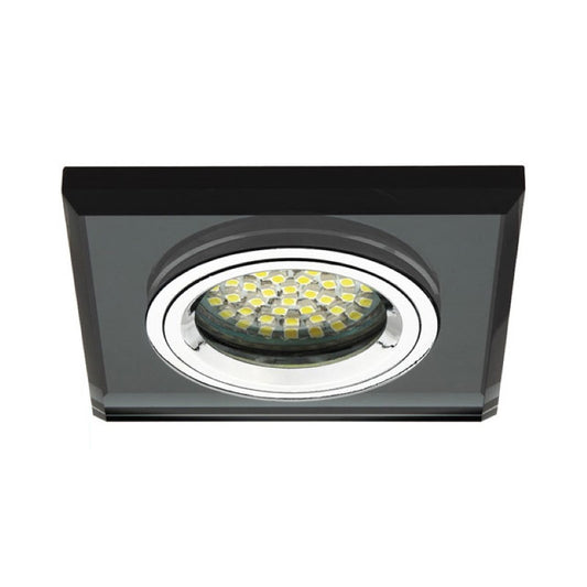 Einbaurahmen Glas schwarz MR16/GU10 eckig Kanlux "MORTA" 65mm DA (CT DSL50 B)