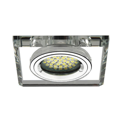 MR16/GU10 Einbaurahmen eckig Kanlux "MORTA" 65mm DA (CT-DSL50-SR) - Glas silber