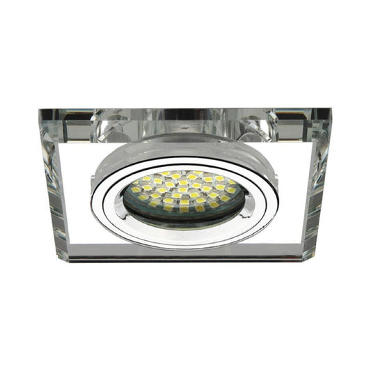 MR16/GU10 Einbaurahmen eckig Kanlux "MORTA" 65mm DA (CT-DSL50-SR) - Glas silber