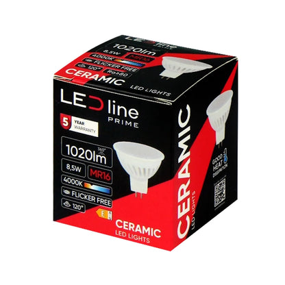 MR16 LED Strahler Spot 8,5W 1020lm 10-18V 120° GU5,3 neutral-weiß 4000K Keramik