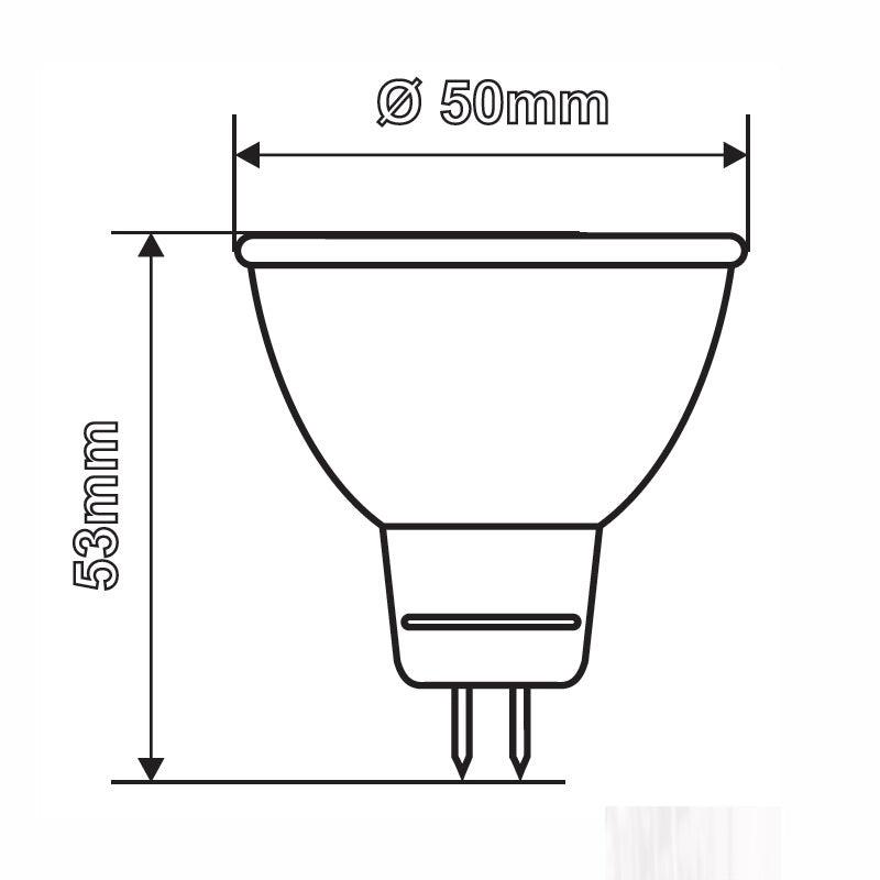 MR16/GU5,3 LED Strahler 5W 300Lm 120° 12V warm weiß (3000K) Leuchtmittel
