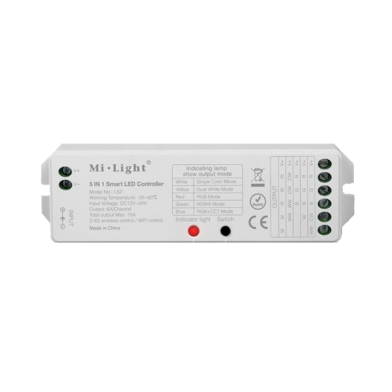 5in1 Funk Dimmer RGB CCT Empfänger / Steuerung RGBW CCT LEDs 12-24V 15A Miboxer