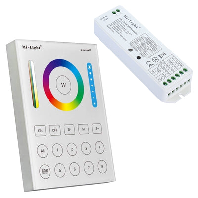 RGBW CCT LED Controller + Wandpanel 8 Zonen Funk Komplettset 12 24V Miboxer