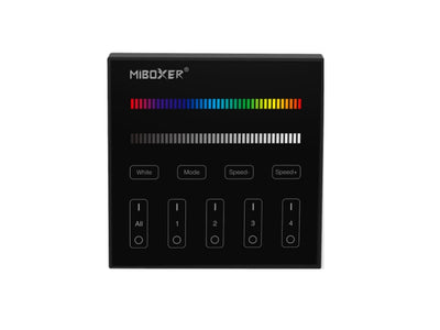2in1 Wandsteuerung 4-Zonen RGB/RGBW Panel Fernbedienung schwarz Miboxer