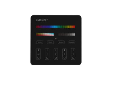 3in1 Wandsteuerung 4-Zonen RGB/RGBW/ RGB+CCT Panel Fernbedienung schwarz Miboxer
