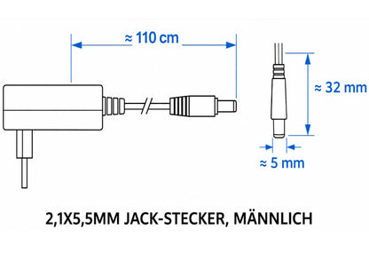 LED Stecker Netzteil 24V/DC 1,5A 36W Trafo für Led Leuchten 230V/AC