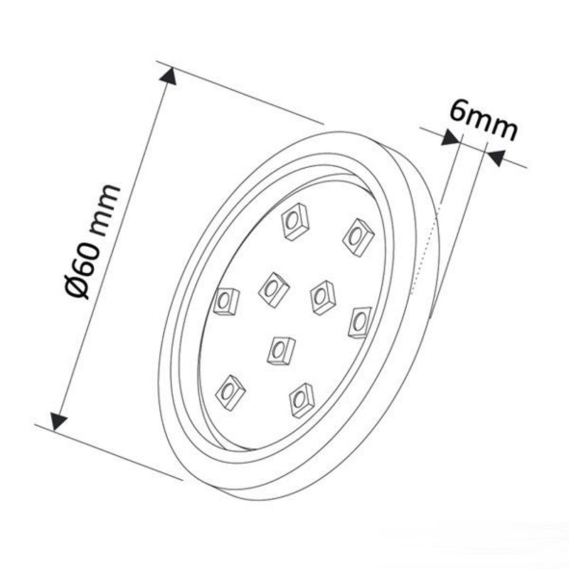 RGB LED Aufbau Möbel /Unterbauleuchte "ORBIT" in silber RGB 12V / 2W