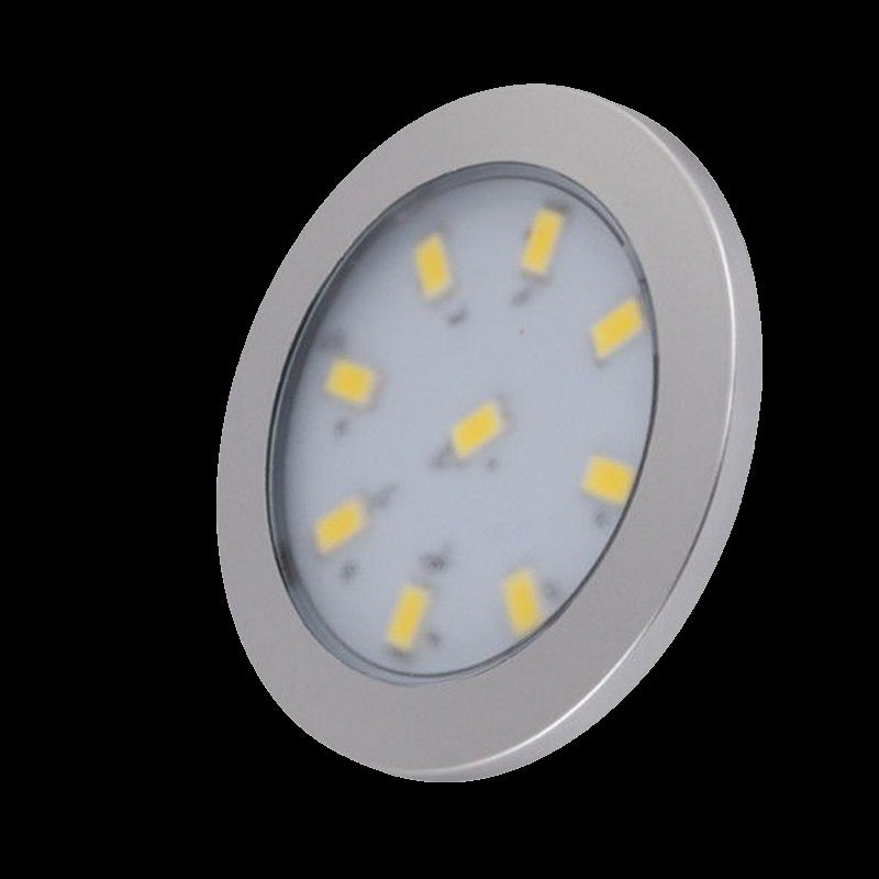 LED AUFBAU Möbel /Unterbauleuchte ORBIT XL silber warm weiß (3000k) 12V/3W