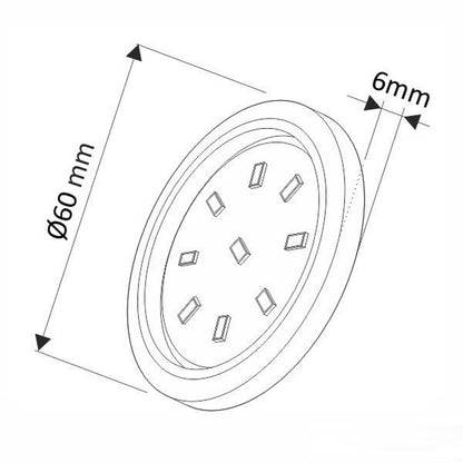 LED AUFBAU Möbel /Unterbauleuchte ORBIT XL silber kalt weiß (6000k) 12V/3W