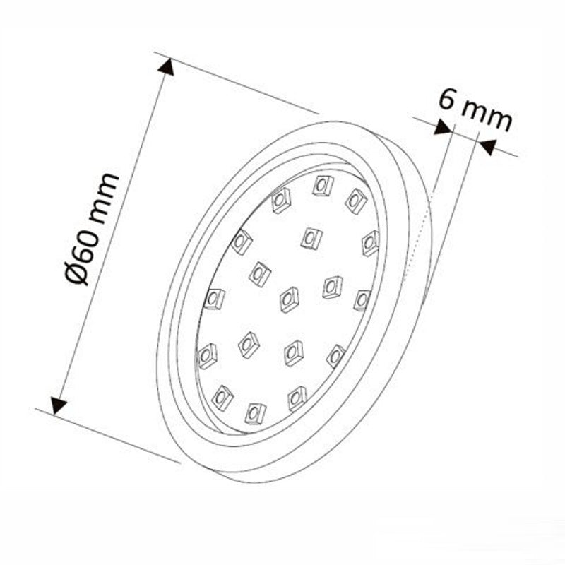 LED AUFBAU Möbel /Unterbauleuchte ORBIT silber kalt weiß (6000k) 12V/1,5W