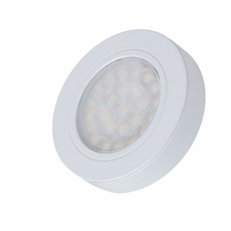 LED AUFBAU OVAL Möbel /Unterbauleuchte in weiß, warm weiß (3000k) 12V/2W D=65mm