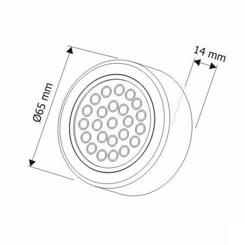 LED AUFBAU OVAL Möbel /Unterbauleuchte in schwarz kalt weiß (6000k) 12V/2W D=65