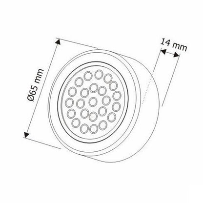LED AUFBAU OVAL Möbel /Unterbauleuchte in schwarz warm weiß 3000k12V/2W D=65mm