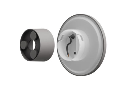 LED CCT Wandlampe | Wandleuchte "PIATTA" rund in grau 12W 230V 180x47MM IP44