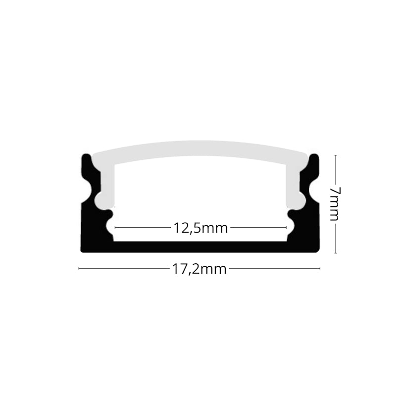 ALU Profil Schiene Leiste AUFBAU-SL (17x7mm) in bronze für LED Streifen 1m | 2m