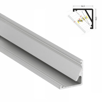 ALU Profil | Eck-Leiste | Schiene CABI-12 für Led Streifen + Abdeckung Ecke