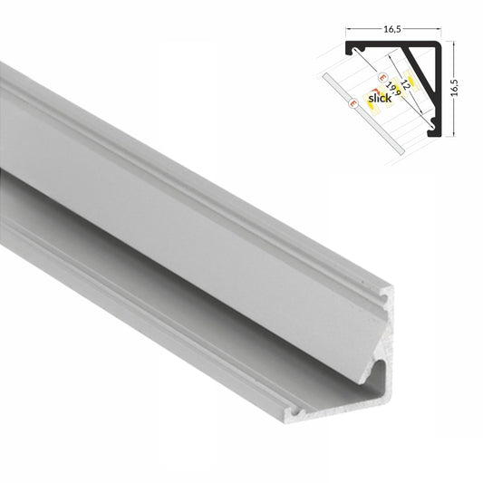 ALU Profil | Eck-Leiste | Schiene CABI-12 für Led Streifen + Abdeckung Ecke