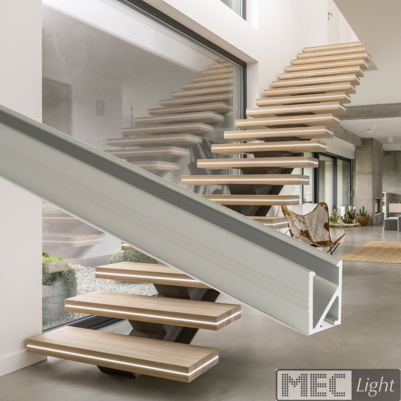 ALU Profil | Leiste | Schiene HI-8 für LED Streifen + Abdeckung Einbau Möbel