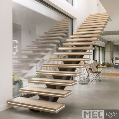 ALU Profil | Leiste | Schiene HI-8 für LED Streifen + Abdeckung Einbau Möbel