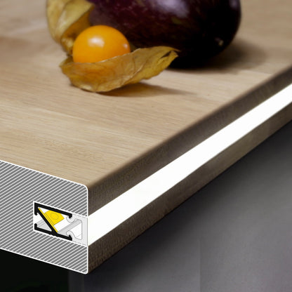 ALU Profil | Leiste | Schiene HI-8 für LED Streifen + Abdeckung Einbau Möbel
