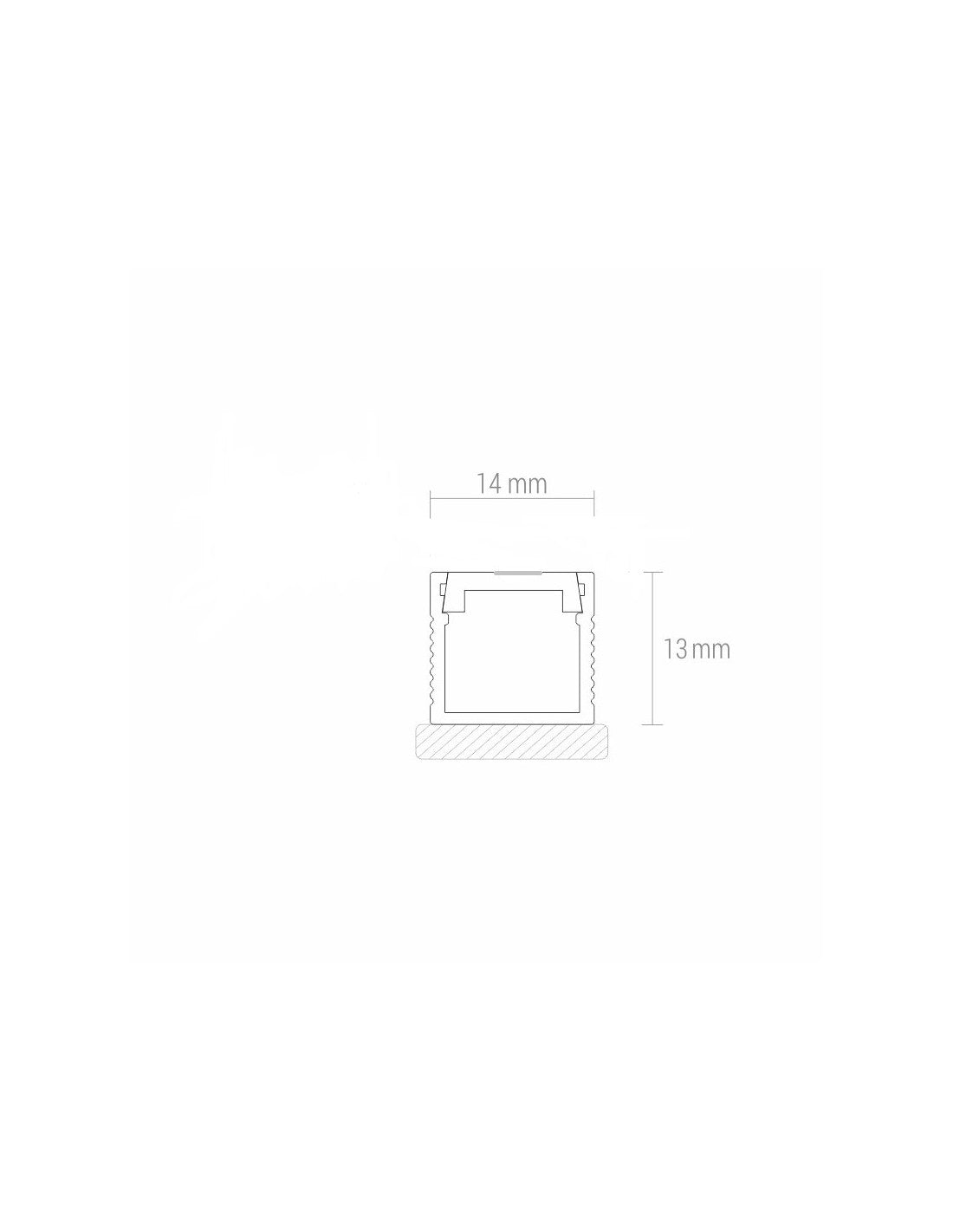 ALU Profil/Schiene/Leiste LINE (14 x 13mm) Silber für LED Streifen + Abdeckung
