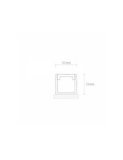 ALU Profil/Schiene/Leiste LINE (14 x 13mm) Silber für LED Streifen + Abdeckung