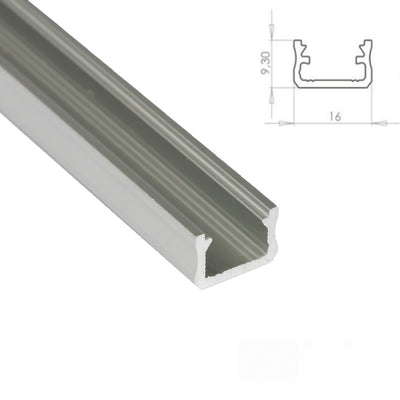 1m ALU Profil S-LINE in silber,schwarz,weiß + Abdeckung wählen