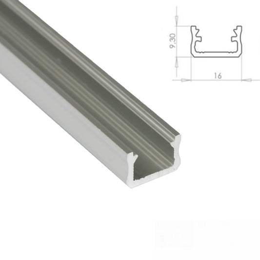 1m ALU Profil S-LINE in silber,schwarz,weiß + Abdeckung wählen